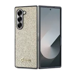 Custodia per Samsung Galaxy Z Fold6 F956, Guess, Glitter Script, Dorata