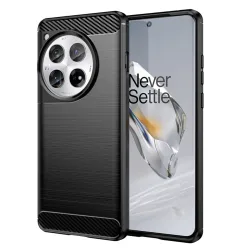 Custodia per OnePlus 12, Techsuit, Carbonio, Nera