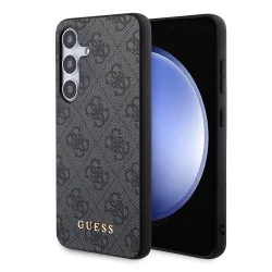 Custodia per Samsung Galaxy S24+ S926, Guess, 4G Metal Gold Logo, Nera