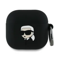 Custodia Karl Lagerfeld 3D Karl's Head per Apple AirPods 4, Nera