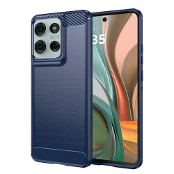 Custodia per Motorola Moto G75, Techsuit, Carbonio, Blu
