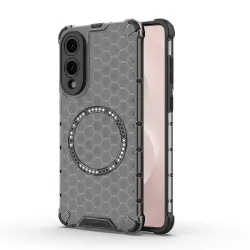 Custodia MagSafe per Samsung Galaxy S25 Edge S937, Techsuit, HoneyComb Shield, Nera
