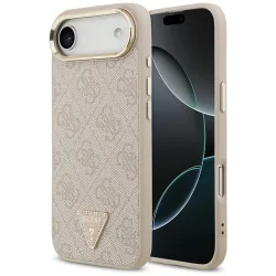 Custodia MagSafe per Apple iPhone 17 Air, Guess, Logo Triangolo 4G, Rosa Dorato