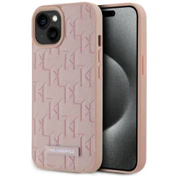 Custodia MagSafe per Apple iPhone 15, Karl Lagerfeld, Hot Stamp, Rosa