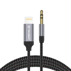 Cavo Audio Lightning - 3.5mm Techsuit AC10 SoundShell, 1.5m, Grigio