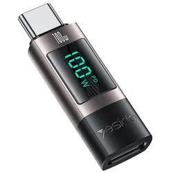 Adattatore Dati e Ricarica USB-C - USB-C Yesido GS24 Display, Grigio