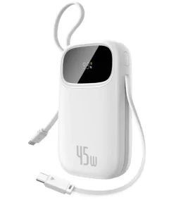 Batteria Esterna Baseus EnerFill FC31 Qpow 3, 20000mAh, 45W, QC + PD, 1 x USB-A - 3 x USB-C, Bianca P10082105213-00