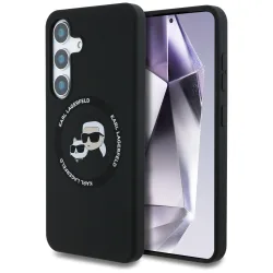 Custodia MagSafe per Samsung Galaxy S25 S931, Karl Lagerfeld, Silicone Double Heads, Nera