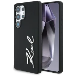 Custodia per Samsung Galaxy S25 Ultra S938, Karl Lagerfeld, Silicone Sign Metal Logo, Nera