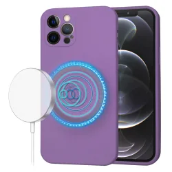 Custodia MagSafe per Apple iPhone 12 Pro, Techsuit, SoftFlex, Viola