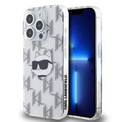 Custodia per Apple iPhone 15 Pro, Karl Lagerfeld, IML Electroplated Choupette Head, Trasparente