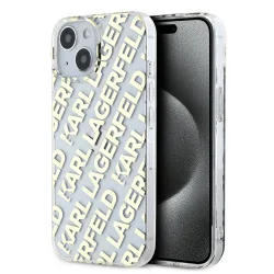 Custodia per Apple iPhone 15, Karl Lagerfeld, IML Luxury Gold Fullover Logo, Dorata