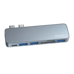 Hub USB-C Yesido HB10 per Apple MacBook Pro / Air Series, 6in1, Grigio