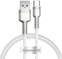 Cavo dati e ricarica da USB-A a USB-C Baseus Cafule Metal Series, 66W, 1m, Bianco CAKF000102