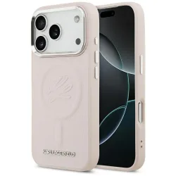 Custodia MagSafe per Apple iPhone 17 Pro, Karl Lagerfeld, Iniziale & Logo Metallico, Rosa