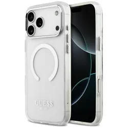 Custodia MagSafe per Apple iPhone 17 Pro Max, Guess, Metal Outline, Argento