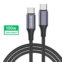 Cavo Dati e Ricarica USB-C - USB-C Techsuit PCB018, 100W, 1m, Nero