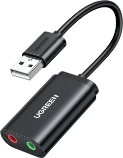 Scheda audio USB UGREEN US205, 2 x Jack 3.5mm, Nero