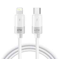 Cavo Dati e Ricarica USB-C - Lightning Lito LD07, 27W, 1m, Bianco