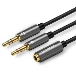 Adattatore Audio 3.5mm - 2 x 3.5mm UGREEN AV140, 0.20m, Nero