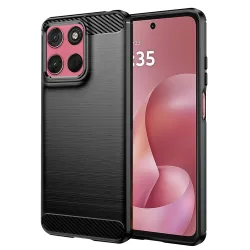 Custodia per Motorola Moto G67 Power / G57 Power, Techsuit, Carbonio, Nera