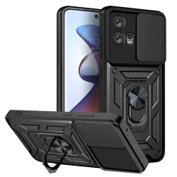 Custodia per Motorola Edge 30 Fusion, Techsuit, CamShield, Nera