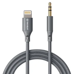 Cavo Audio Lightning - 3.5mm Techsuit AC5 SoundFlex, 1m, Grigio