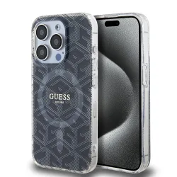 Custodia MagSafe per Apple iPhone 15 Pro, Guess, IML Gcube, Nera