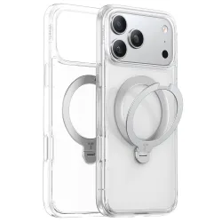 Custodia MagSafe per Apple iPhone 17 Pro Max, Torras, Ostand Spin, Trasparente