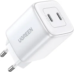 Caricabatterie da Rete UGREEN CD294, 45W, 3A, 2 x USB-C, Bianco