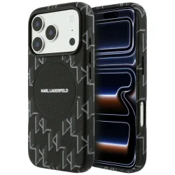 Custodia MagSafe per Apple iPhone 17 Pro Max, Karl Lagerfeld, Logo KL Monogram, Nera