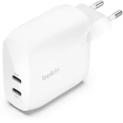 Caricatore da rete Belkin BoostCharge Pro Dual, 60W, 3A, 2 x USB-C, Bianco WCB010vfWH
