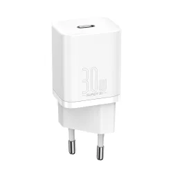 Caricatore di rete Baseus Super Si 1C, 30W, 3A, 1 x USB-C, bianco CCSUP-J02