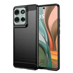 Custodia per Motorola Moto G75, Techsuit, Carbonio, Nera