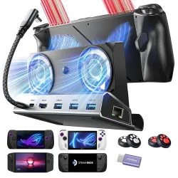 Hub Supporto con Cooler Lisen S1 per Console ROG / Lenovo / Razer / Aya / Logitech / Onexplayer Series, Nero YL0423110005