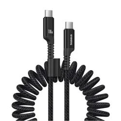 Cavo Dati e Ricarica USB-C - USB-C Baseus Fish Eye Spring, 100W, 1m, Nero P10320203111-00