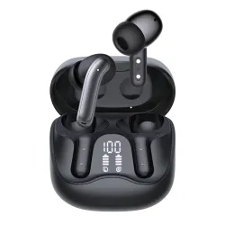 Auricolare Bluetooth Techsuit CW5 EchoFit Pro, TWS, ANC, MultiPoint, Nero