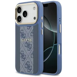 Custodia MagSafe per Apple iPhone 17 Pro Max, Guess, 4G Stripe, Blu