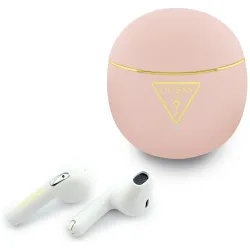 Auricolari Bluetooth Guess Script Print, TWS, Rosa