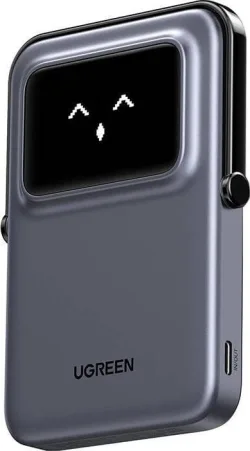 Batteria Esterna Wireless UGREEN PB571 Uno, 5000mAh, 20W, PD + FQI, 1 x QI - 1 x USB-C, Grigio