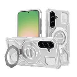 Custodia per Samsung Galaxy A56 A566, Techsuit, Carbon Shield Pro, Bianca
