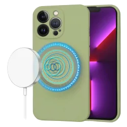 Custodia MagSafe per Apple iPhone 13 Pro, Techsuit, SoftFlex, Matcha