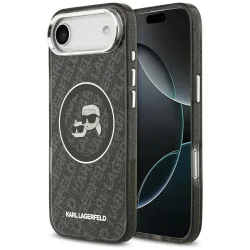 Custodia MagSafe per Apple iPhone 17 Air, Karl Lagerfeld, IML Glitter Karl & Choupette's Heads, Nera