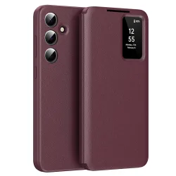 Custodia per Samsung Galaxy A56 A566, Techsuit, SmartView, Rossa