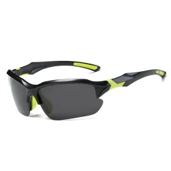 Occhiali da Ciclismo Unisex Techsuit 9301, Protezione UV, Nero Verde