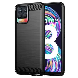 Custodia per Realme 8 Pro / 8, Techsuit, Carbonio, Nera