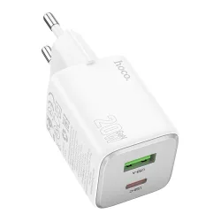 Caricabatterie Rete HOCO N41, 20W, 3A, 1 x USB-A - 1 x USB-C, Bianco
