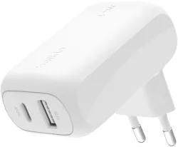 Caricatore da rete Belkin BoostCharge Dual, 42W, 3A, 1 x USB-A - 1 x USB-C, Bianco WCB009vfWH