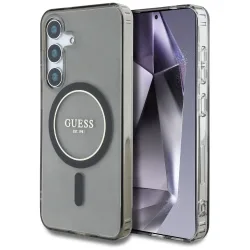 Custodia MagSafe per Samsung Galaxy S25 S931, Guess, IML Glitter Circle, Nera