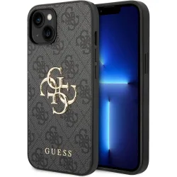 Custodia per Apple iPhone 15 Plus, Guess, 4G Big Logo, Grigio